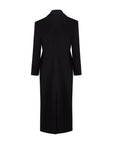 Black Coat with Belted Front Side Eyelets and Drawstring Detail