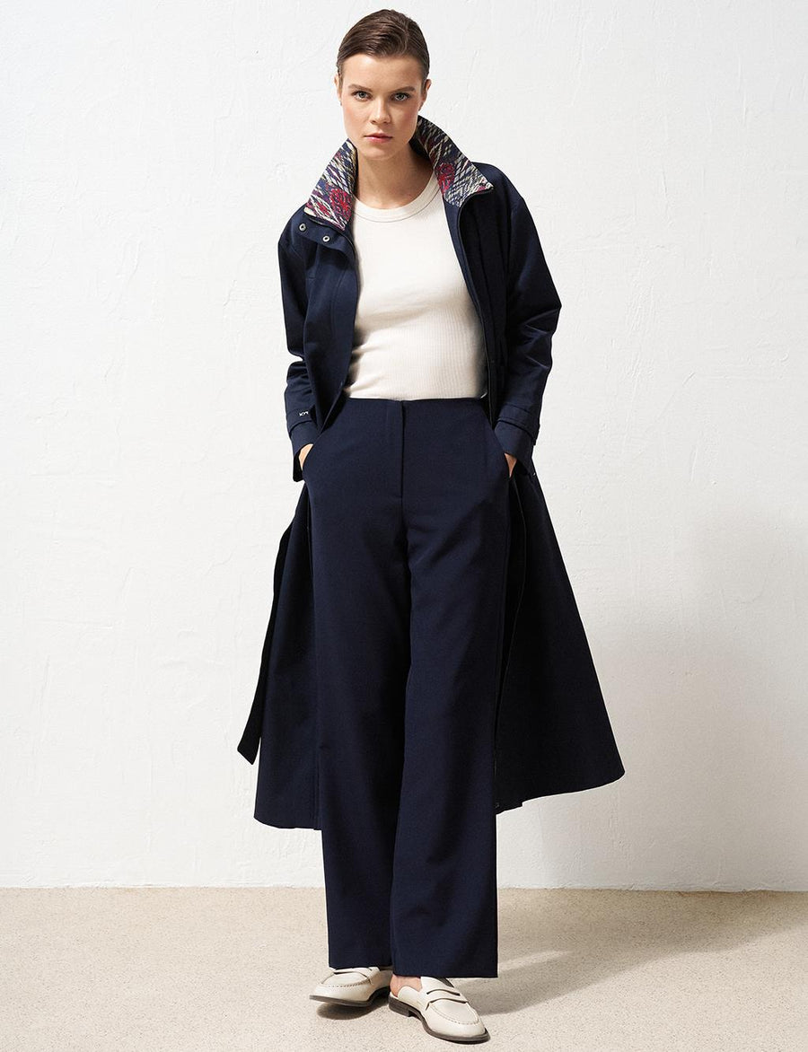 Basic Pants with Elastic Waist Navy