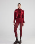 Camila Crop Blazer Jacket Burgundy