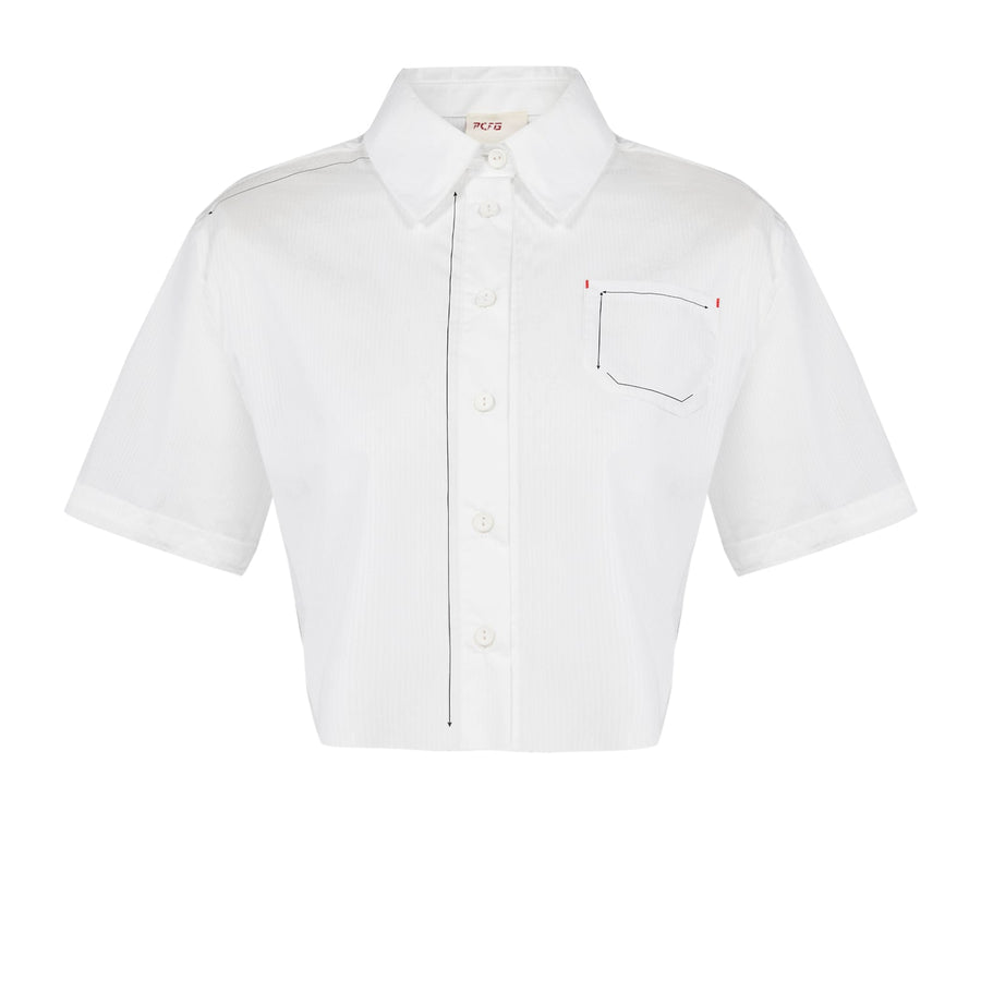 Free Heaven Striped Crop Shirt - Blanc De Blanc