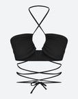 Black Thin - strap Lace - up Top | Porterist