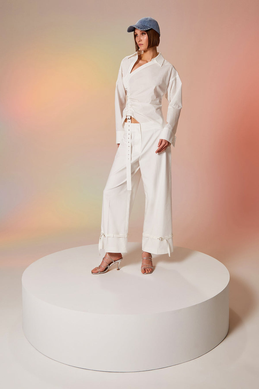Belted Detail Shirt Ecru Y Fınal Item - Porterist 2