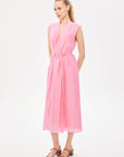 Sleeveless Dress with Metal Buckle Pink  - Porterist 1