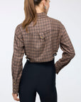 Side Belted Brown Crop Shirt   - Porterist 3