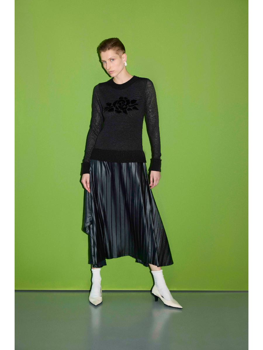 Pleated Skirted Long Dress Black Bri̇ Fınal Item - Porterist 2