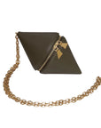 Mookee Khaki Chain Handle Leather Crossbody Bag | Porterist