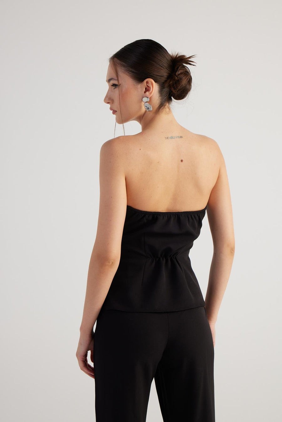 Nia Strapless Blouse Black