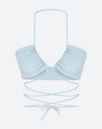 Blue Thin - strap Lace - up Top | Porterist