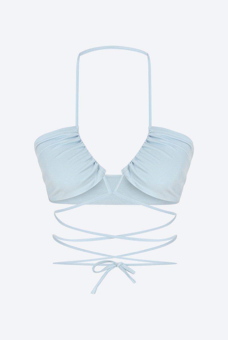 Blue Thin - strap Lace - up Top | Porterist