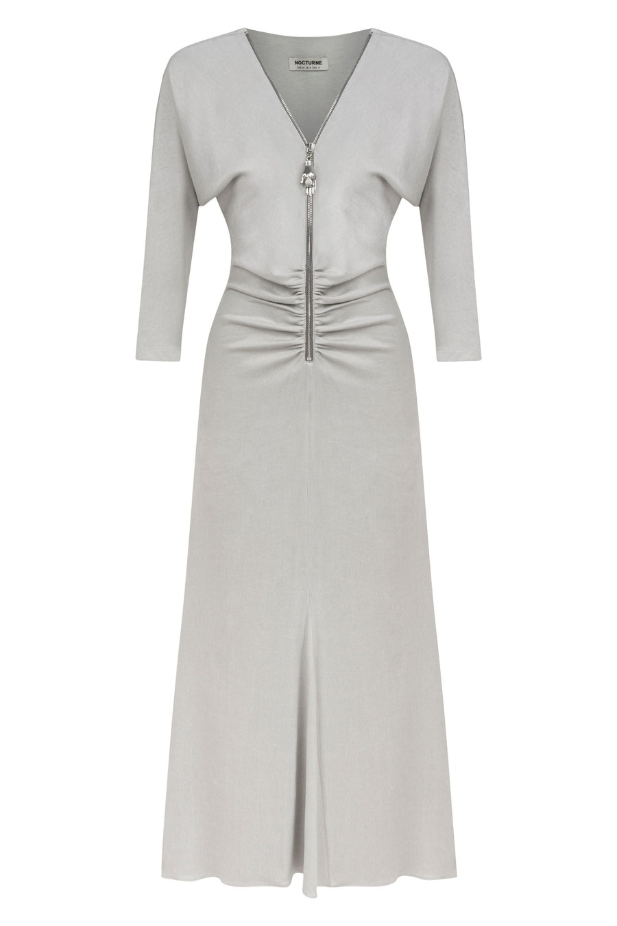 Gray Draped Detail Dress