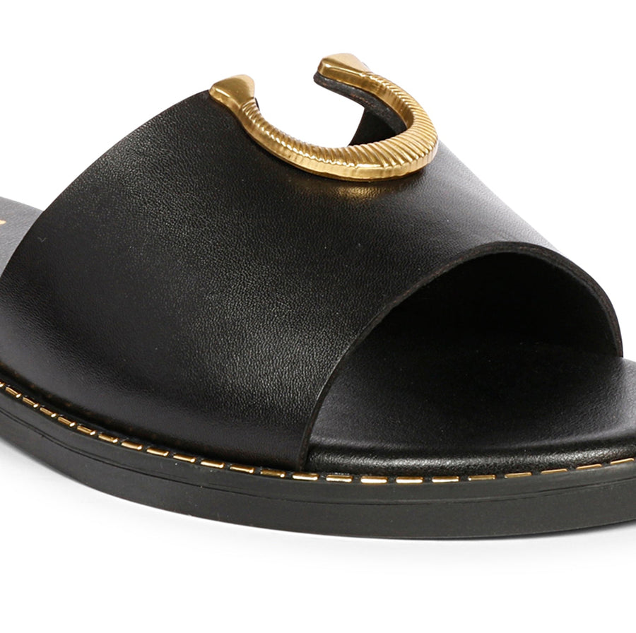 Vivi Blu Amber Flats Footwear Black 