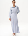 Basic Pleated Skirt Blue