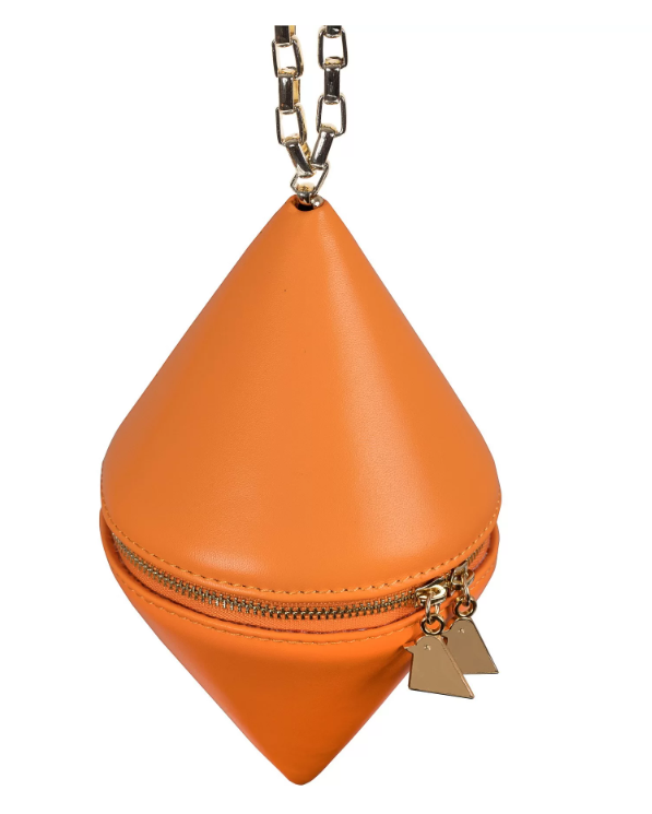 Mookee Orange Chain Handle Leather Crossbody Bag | Porterist