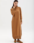 Half Turtleneck Knitwear Dress Beige