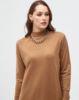 Half Turtleneck Knitwear Dress Beige