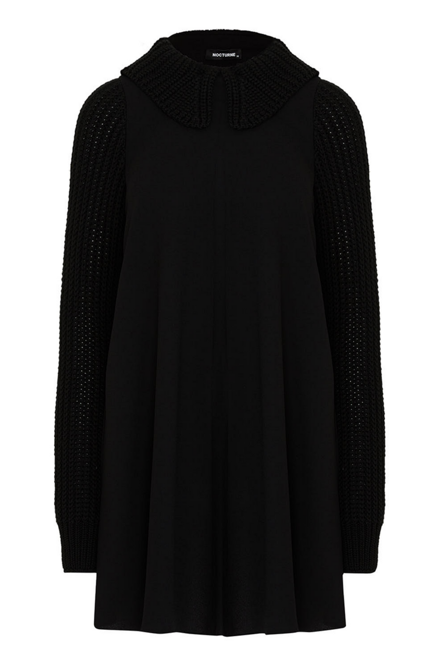 Black Knit Details Dress