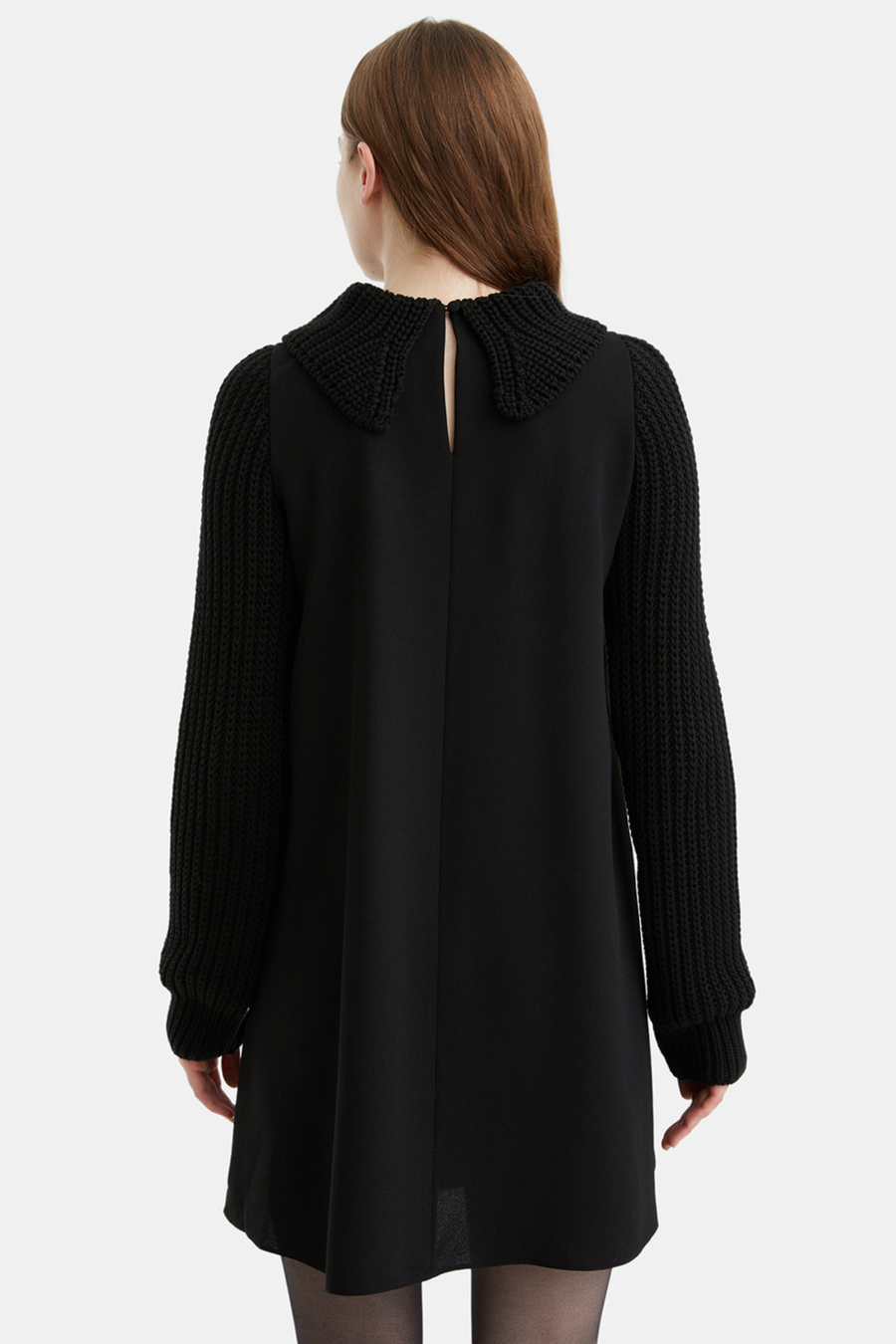 Black Knit Details Dress