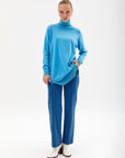 Turtleneck Knitwear Tunic Sky Blue