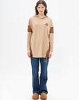 Garnished Gathering Detail Sweatshirt Milk Brown