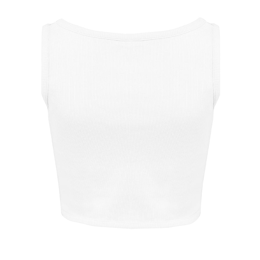 Free Heaven Rib Crop Tank Top - Blanc De Blanc