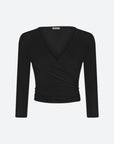 Black Lace - up Long Sleeve Blouse | Porterist