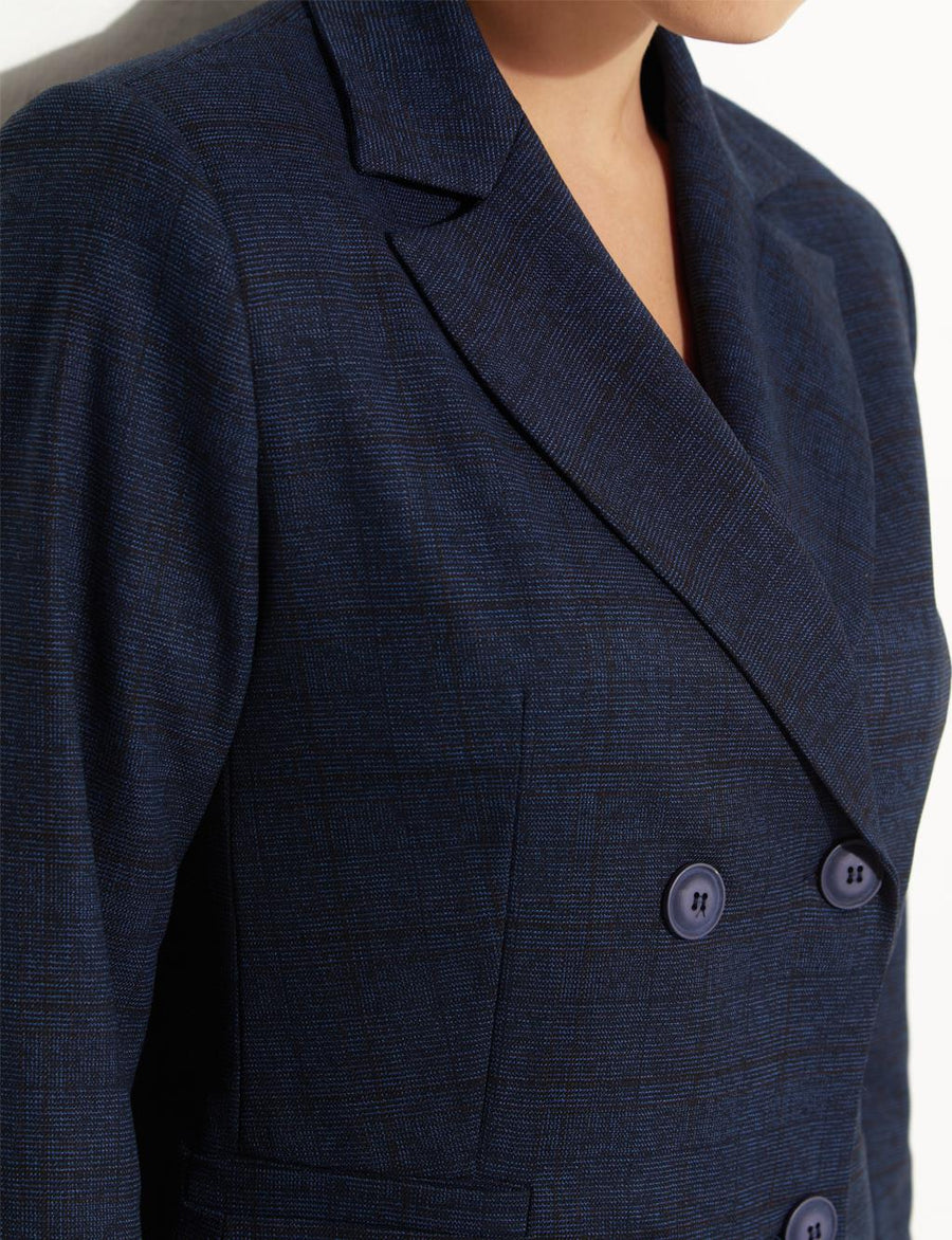 Fuzzy Blazer Jacket Navy Blue