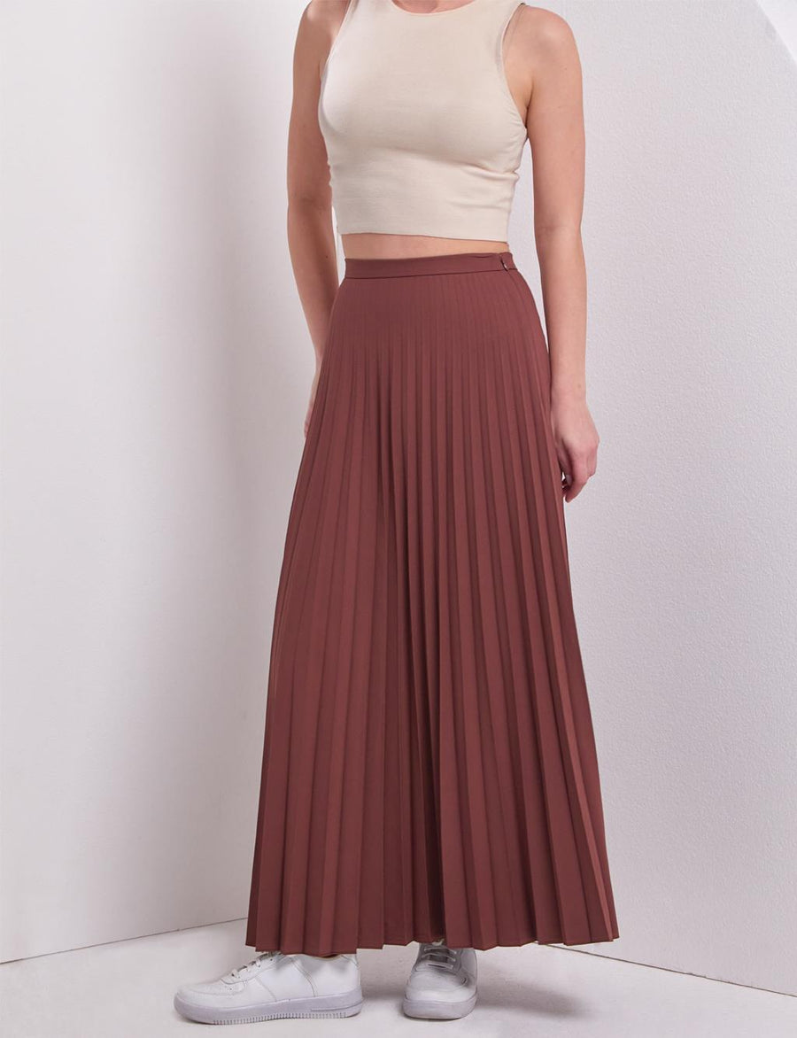 Basic Pleated Skirt Brown Ka Sz Fınal Item - Porterist 2