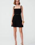 Lace Detailed Flared Black Mini Dress | Porterist
