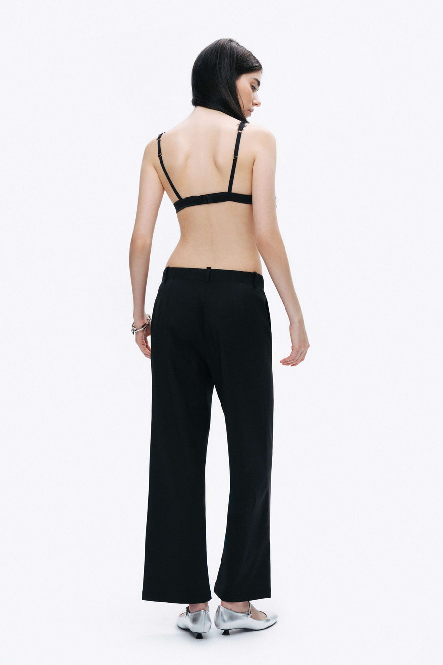 Black Double-Pleated Pants