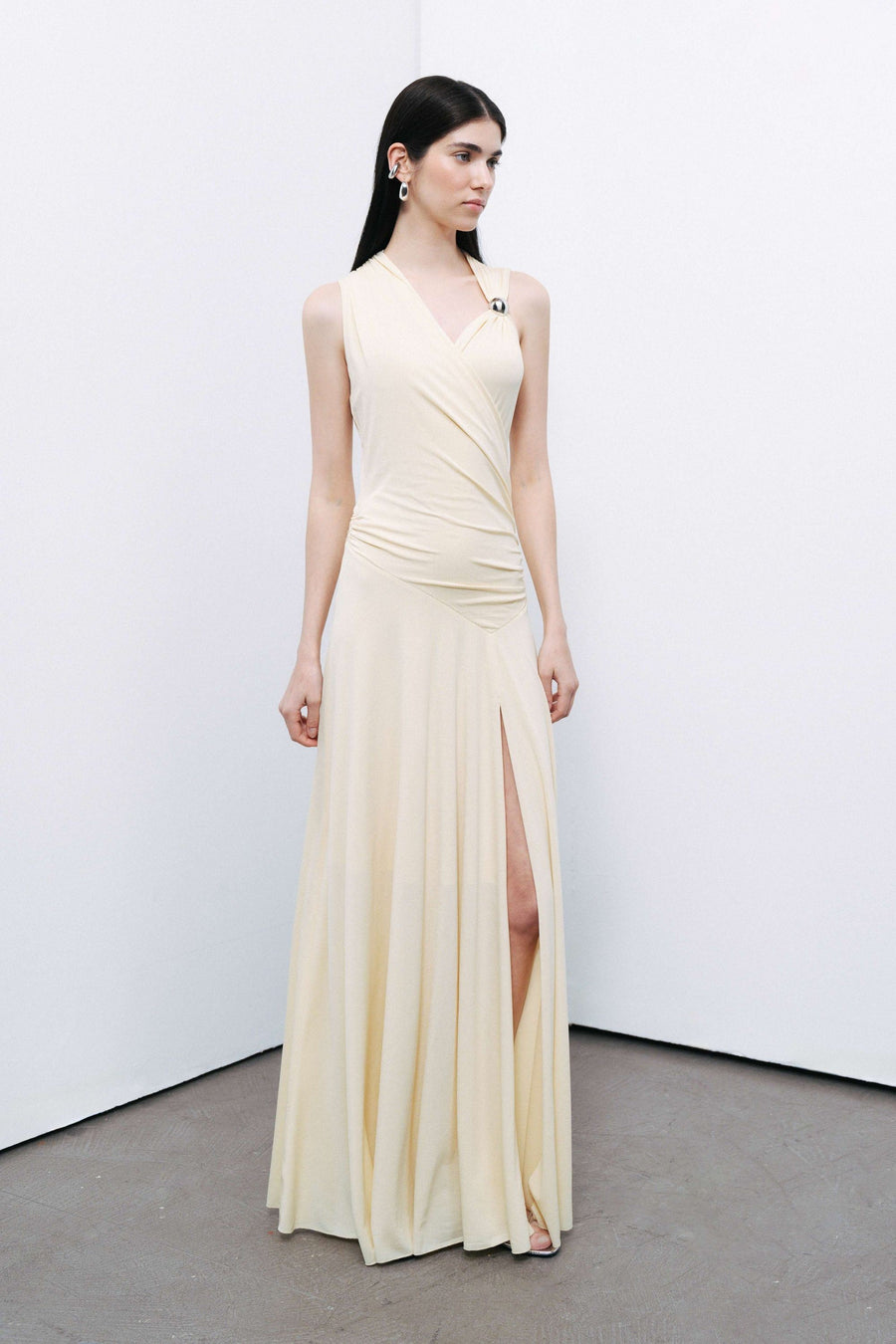 Yellow Accessory Detailed Maxi Dress
