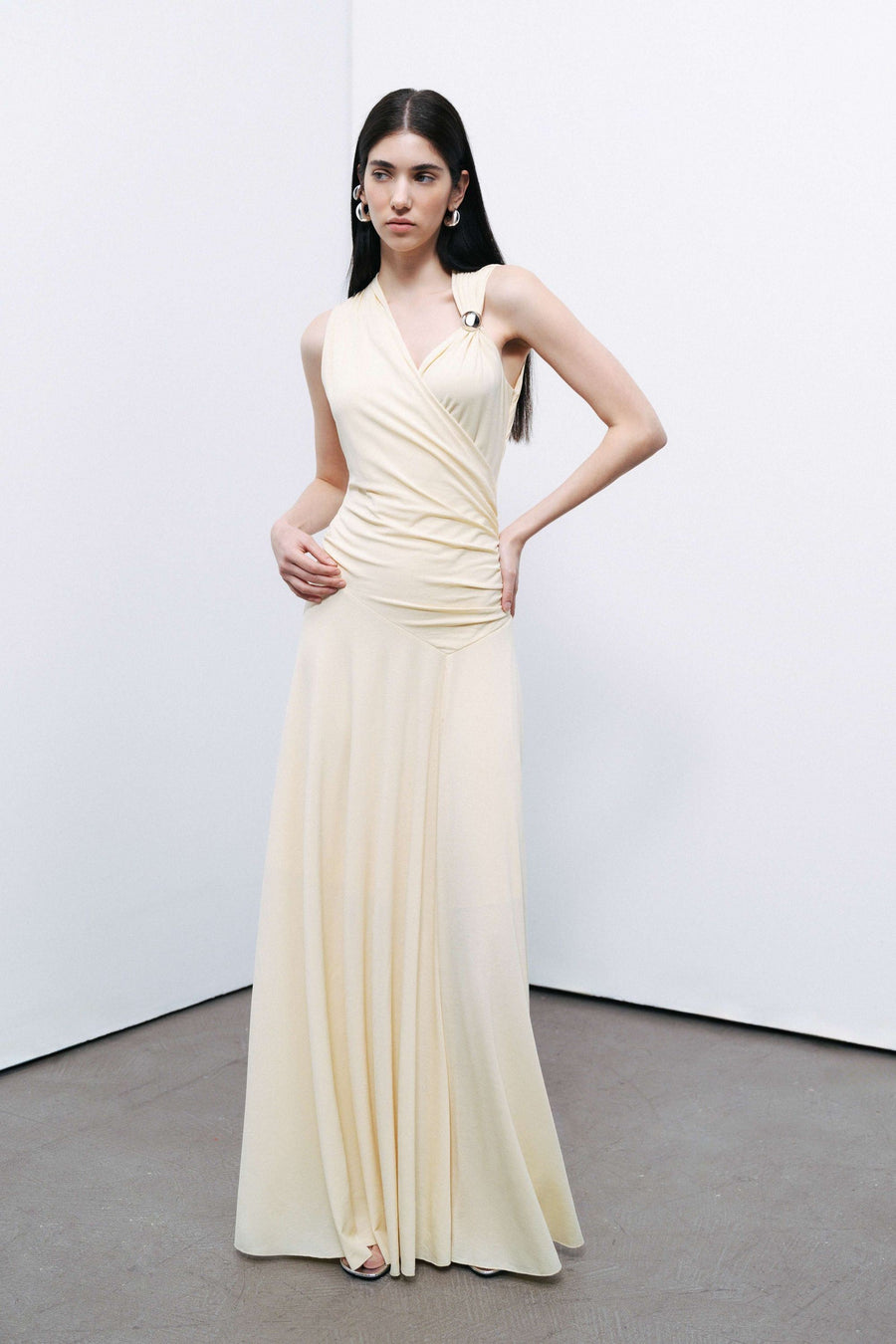 Yellow Accessory Detailed Maxi Dress