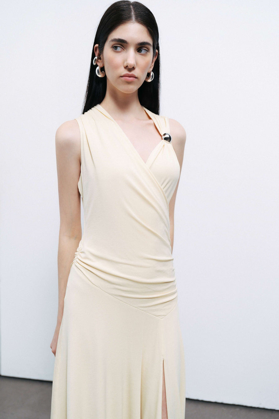 Yellow Accessory Detailed Maxi Dress