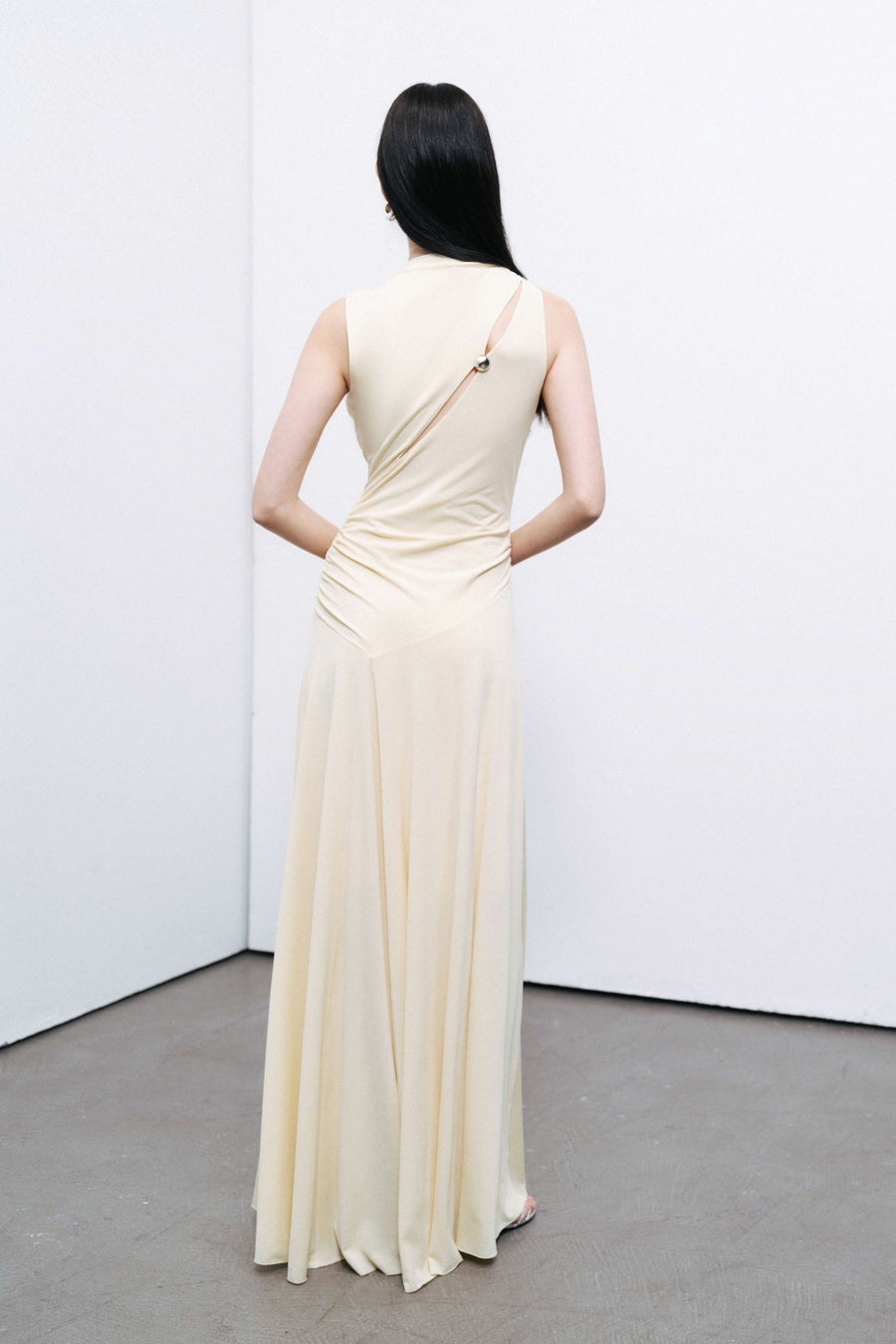 Yellow Accessory Detailed Maxi Dress