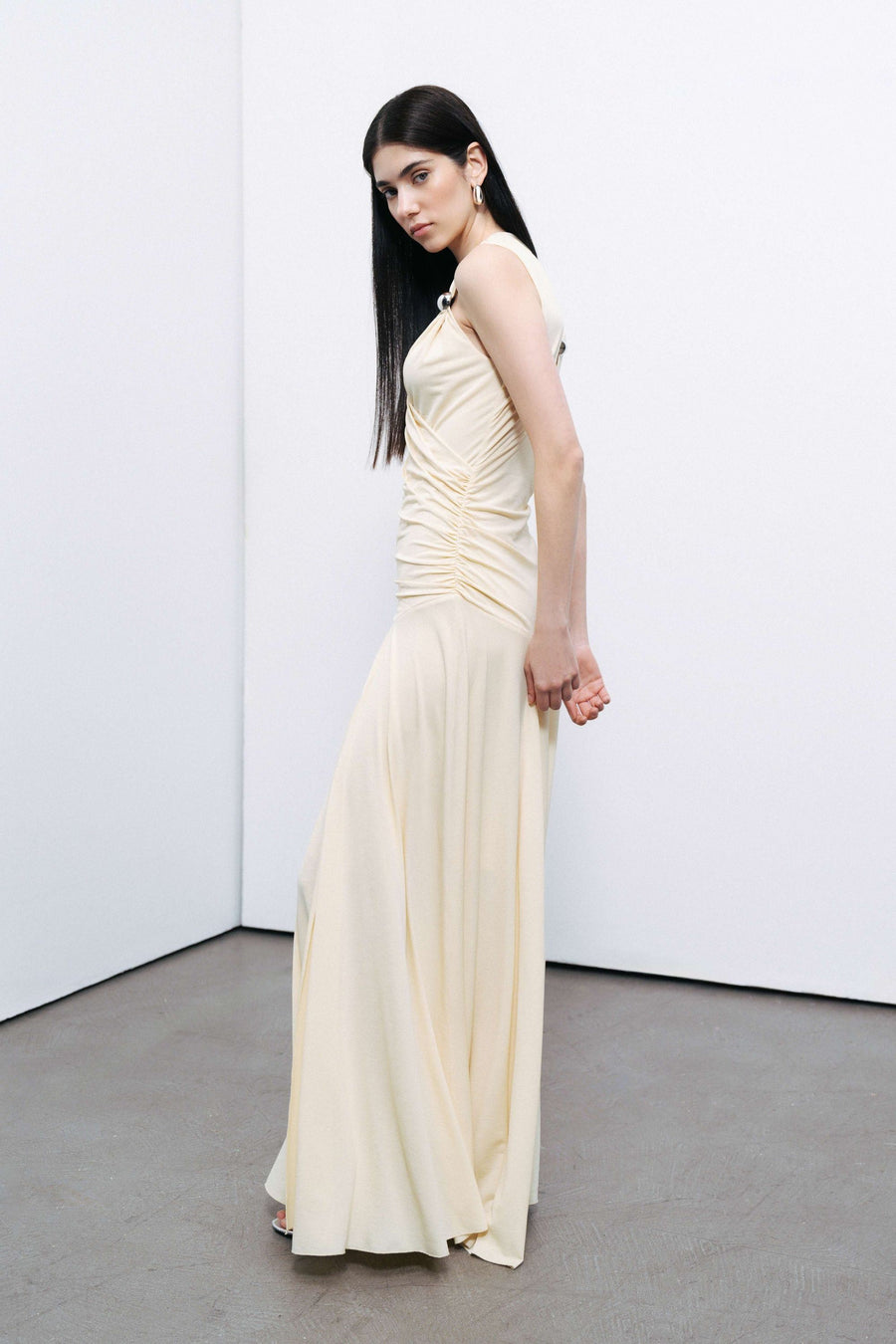 Yellow Accessory Detailed Maxi Dress