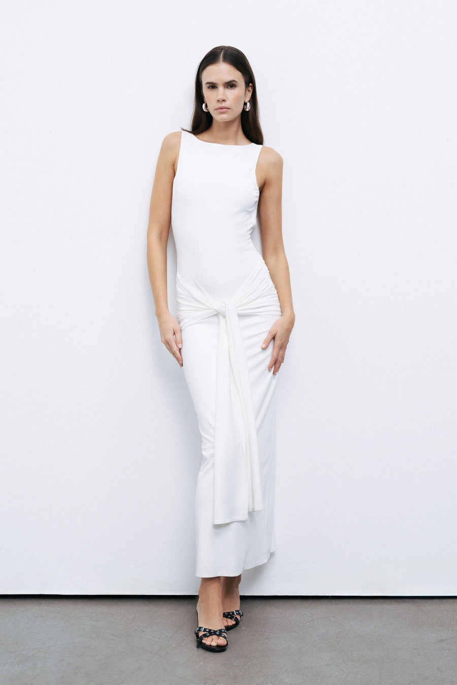 Ecru Backless Maxi Dress
