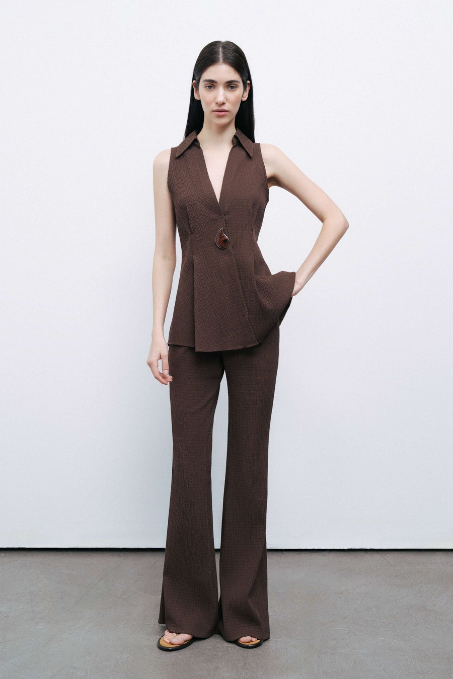 Brown Flared Pants