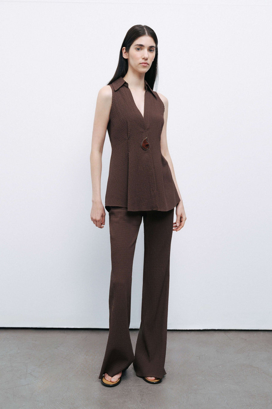 Brown Flared Pants