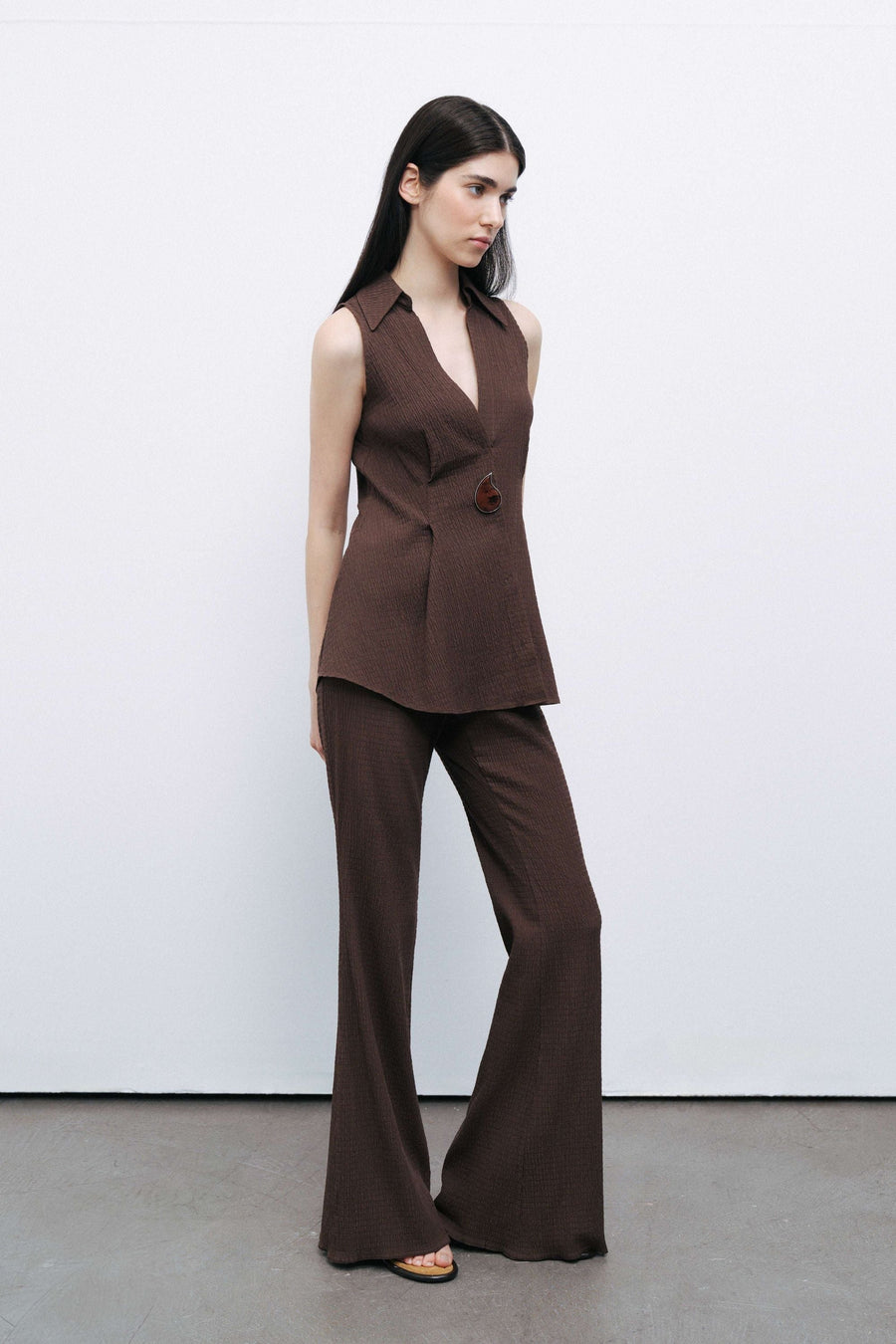 Brown Flared Pants