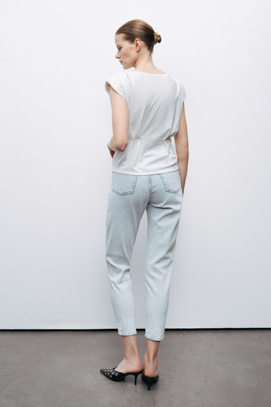 Off-White T-Shirt with Agraffe Accessory Detail
