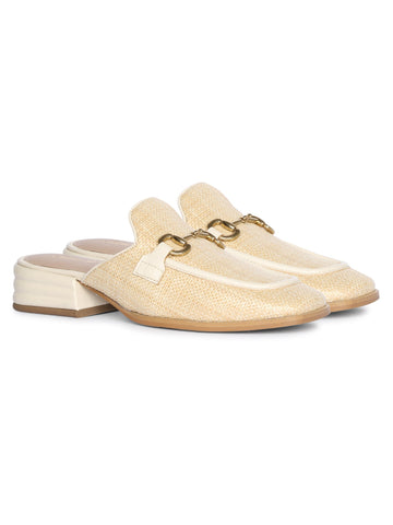 Beige Izaara - Heeled Mule