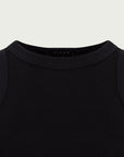 Swim Neck Ribbed Tank- Black