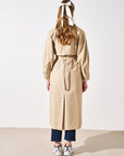 Wide Lapel Trench Coat Beige