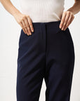 Basic Pants with Elastic Waist Navy