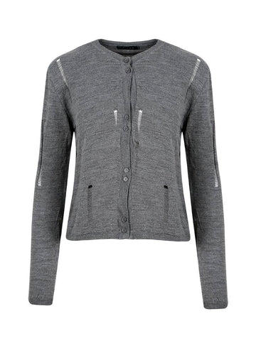 Ripped Detailed Knitwear Cardigan - Anthracite