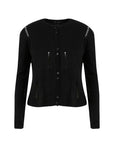 Ripped Detailed Knitwear Cardigan - Black