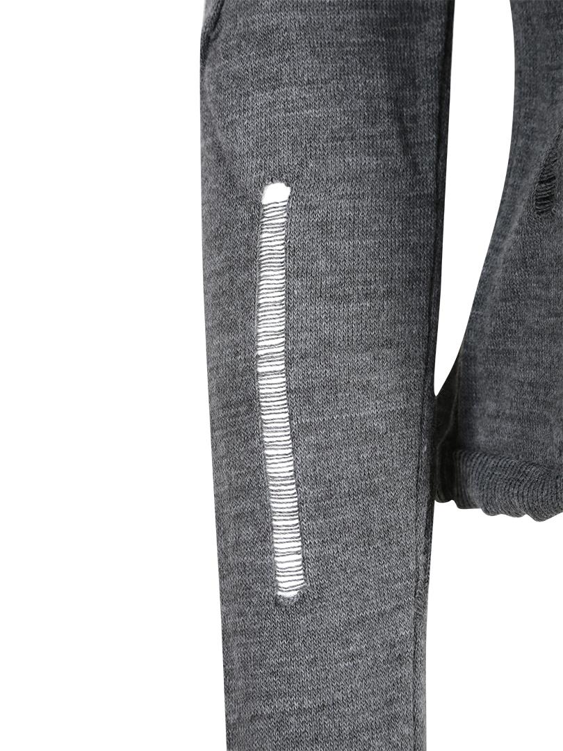 Ripped Detailed Knitwear Cardigan - Anthracite