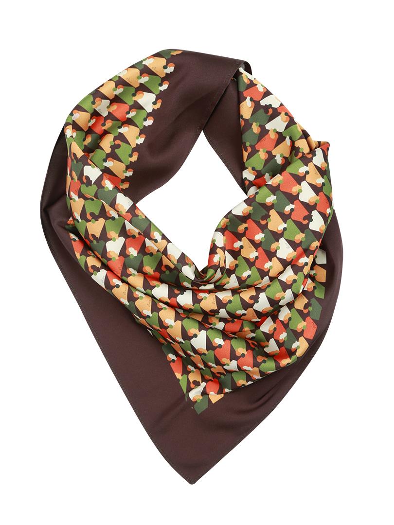 Multi Pattern Scarf - Brown