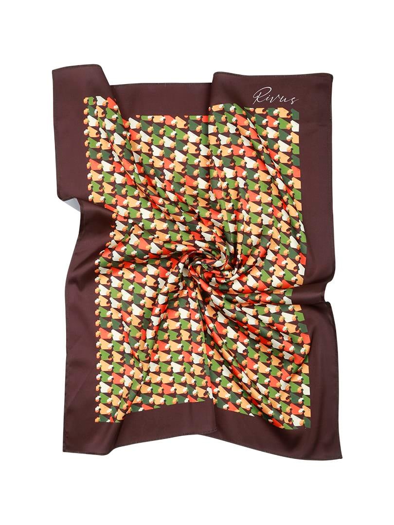 Multi Pattern Scarf - Brown