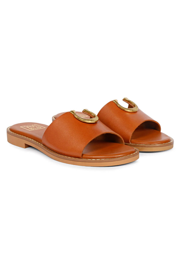 Vivi Blu - Amber Flats Footwear - Cognac