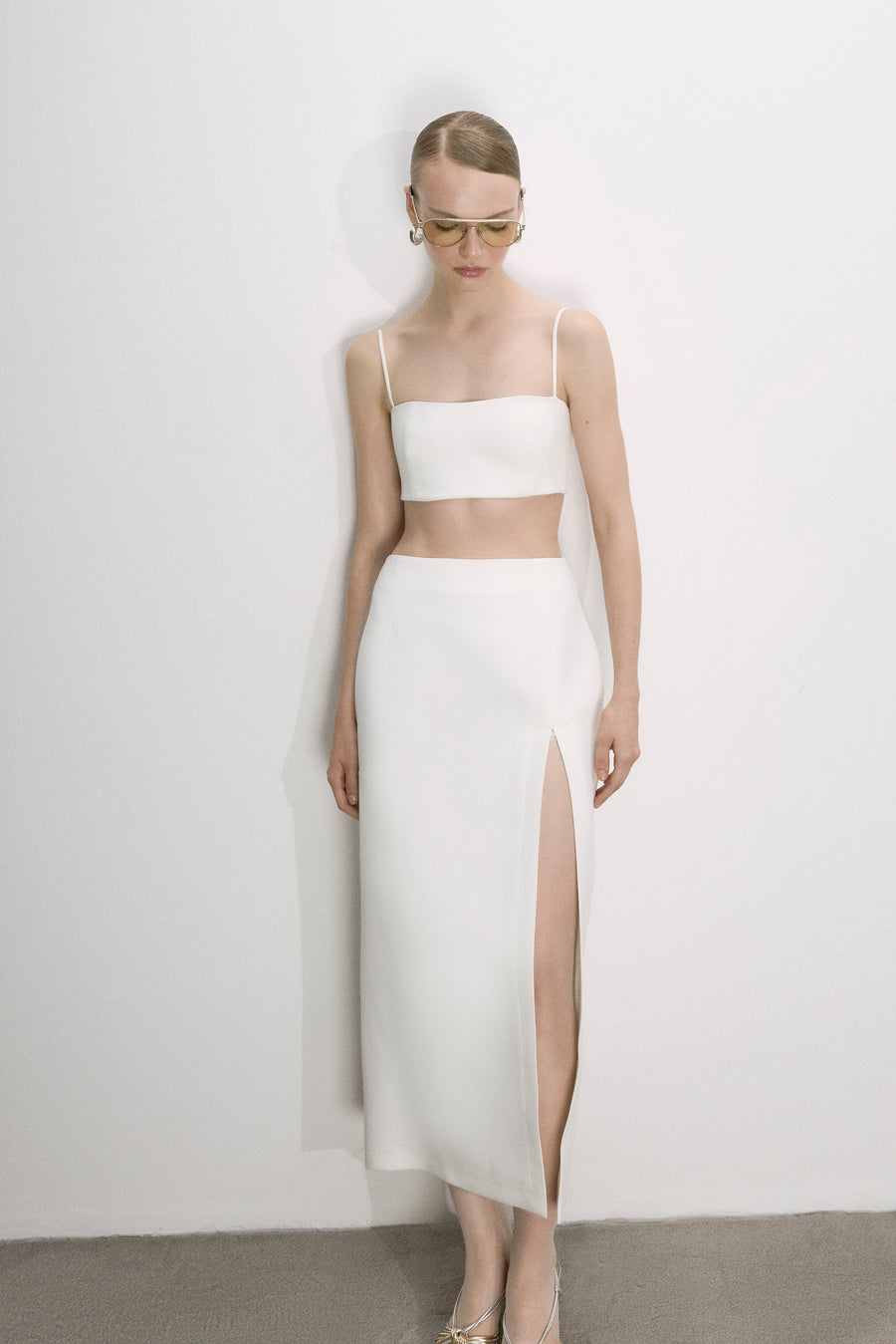 Lea Maxi Skirt in Blanche